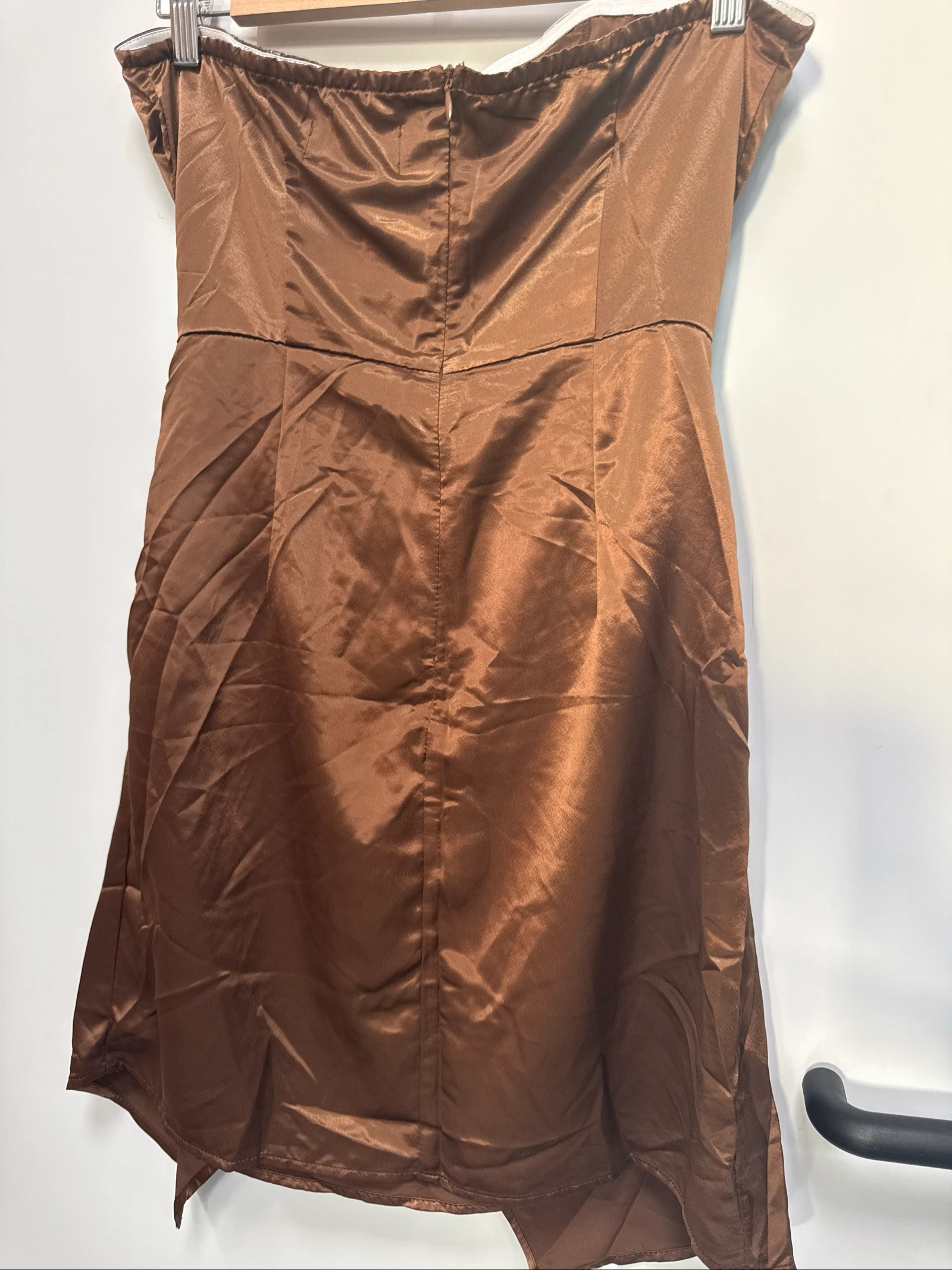 Vestido palavra de honra acetinado Cider marrom tamanho M novo com etiqueta – photo 5